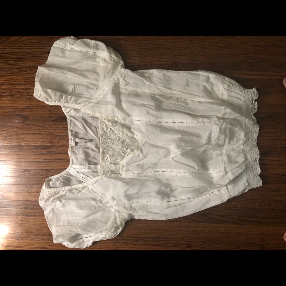 Joie white silk blouse small